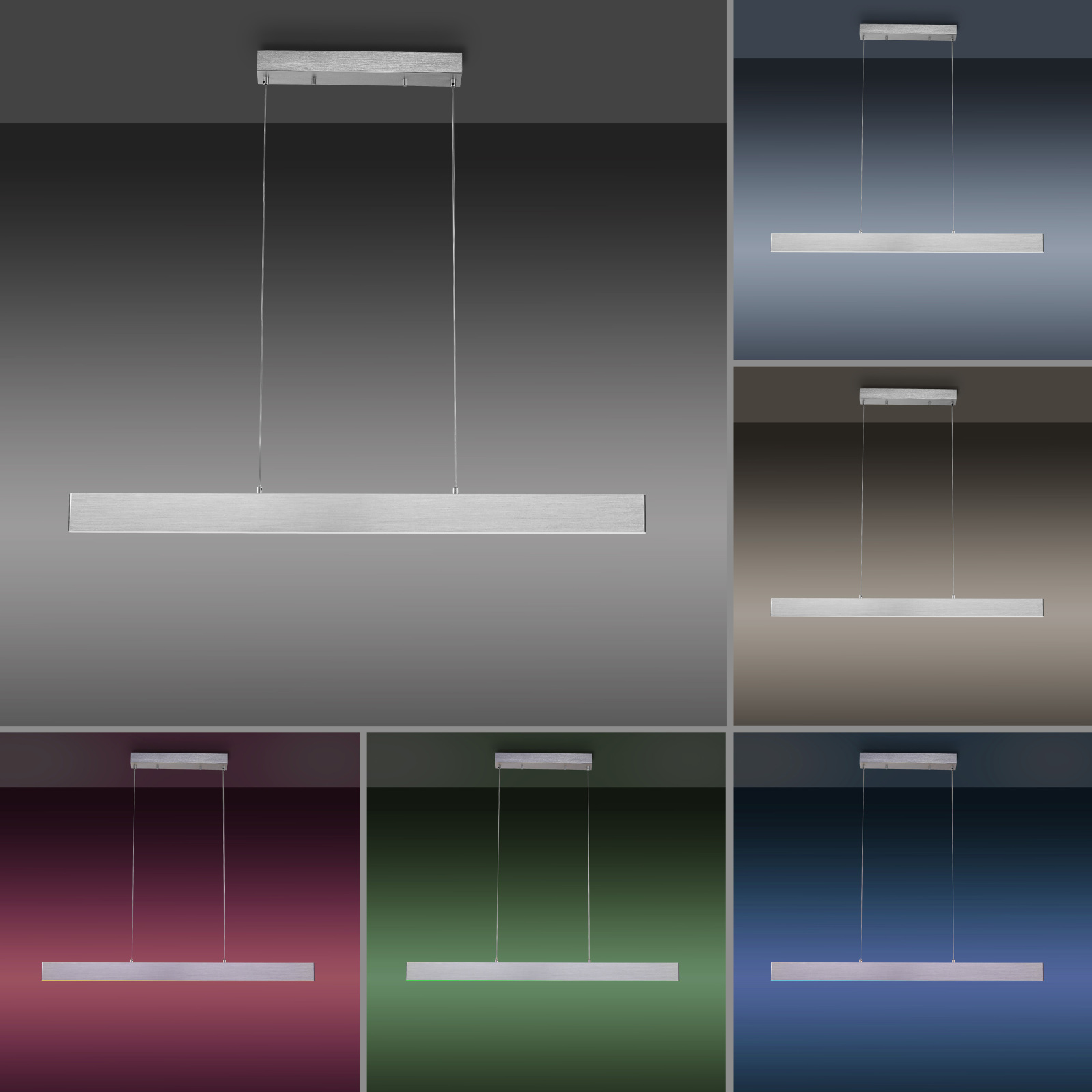LED-Pendelleuchte - Aluminium - SmartHome - 121 cm