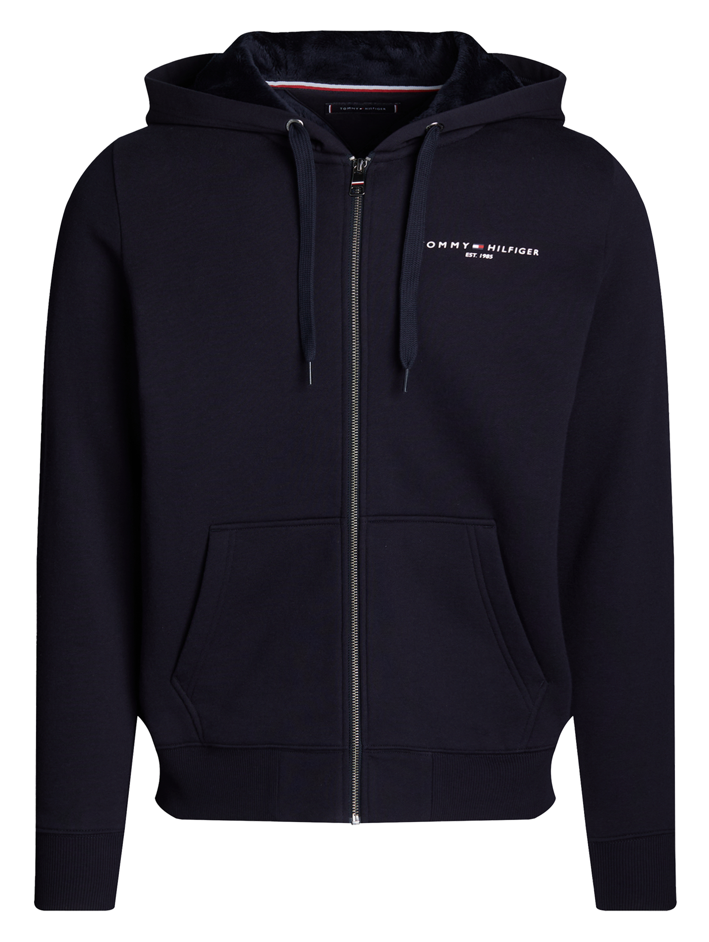 Sweat zippé à capuche en coton mélangé | Bleu
