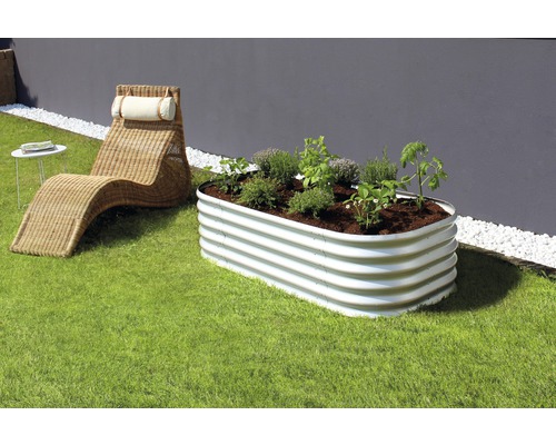 Klassieke verhoogde tuinbak Vitavia Vita 401 Basic 162,1x82,1x40,1 cm zilver