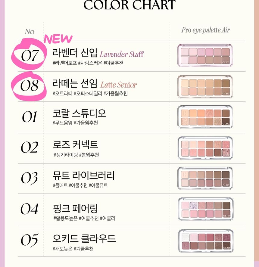 CLIO - Pro Eye Palette Air - 7 soorten