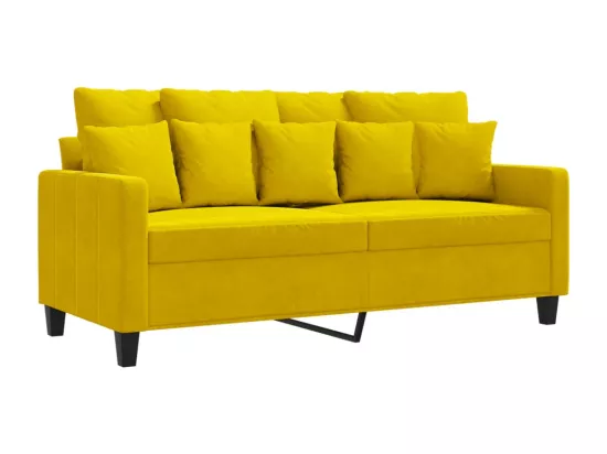 Canapé à 2 places Jaune 140 cm Velours
