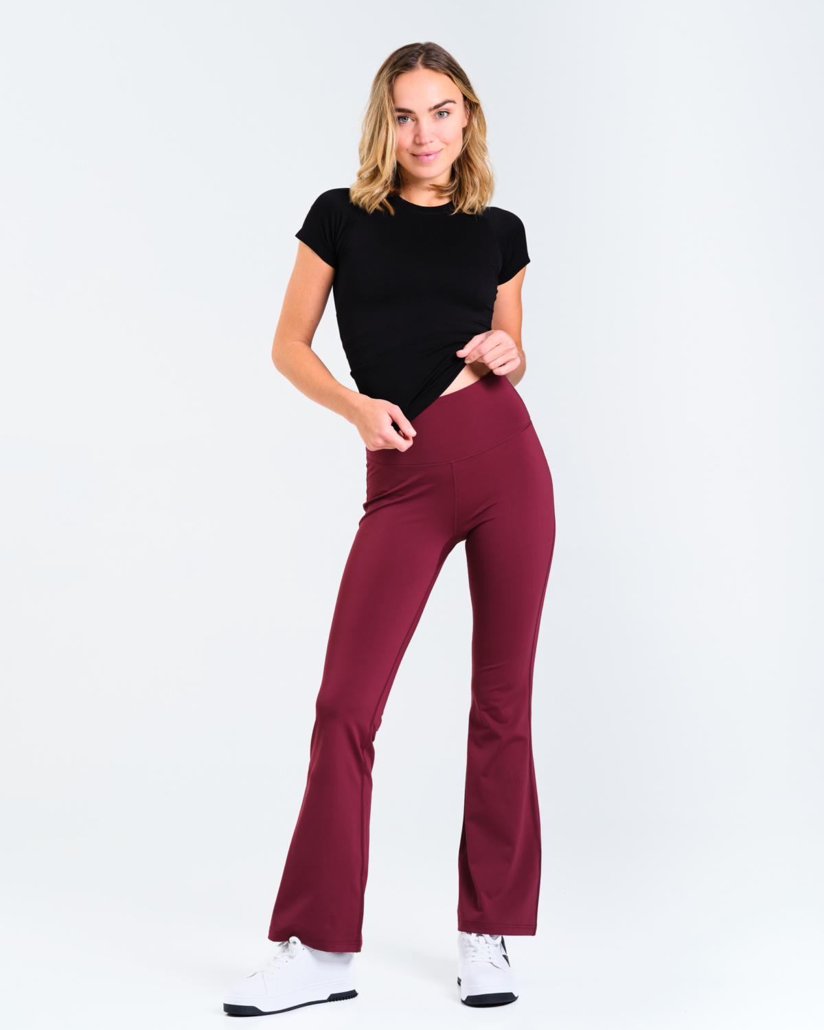 LEVITY Lotus Flare Pants Burgundy