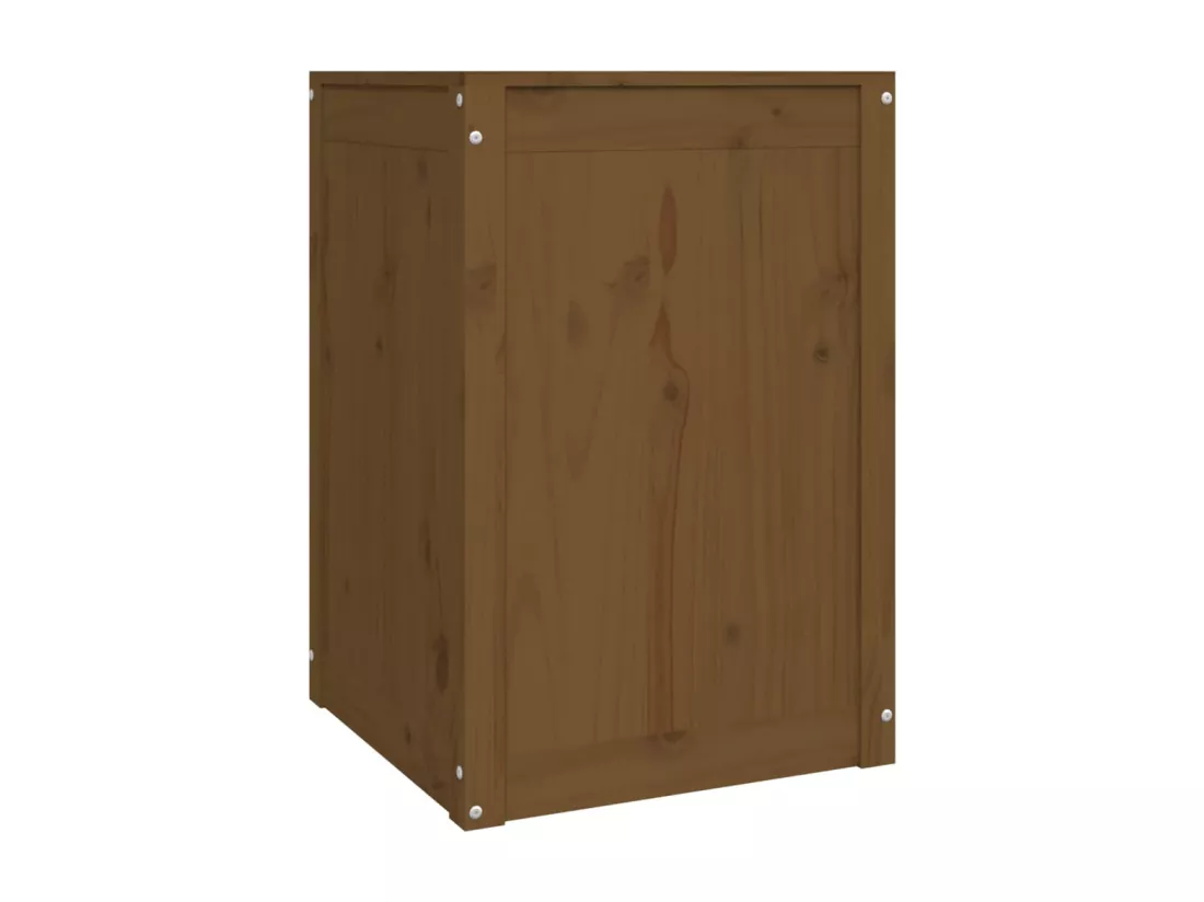 Boîte à linge Marron miel 44x44x66 Bois massif de pin