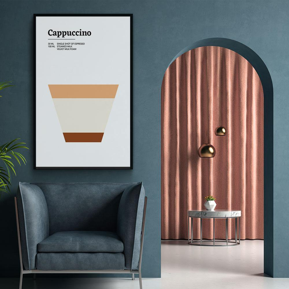 Walljar poster ingelijst - Cappuccino Poster ingelijst - 70 x 100 cm