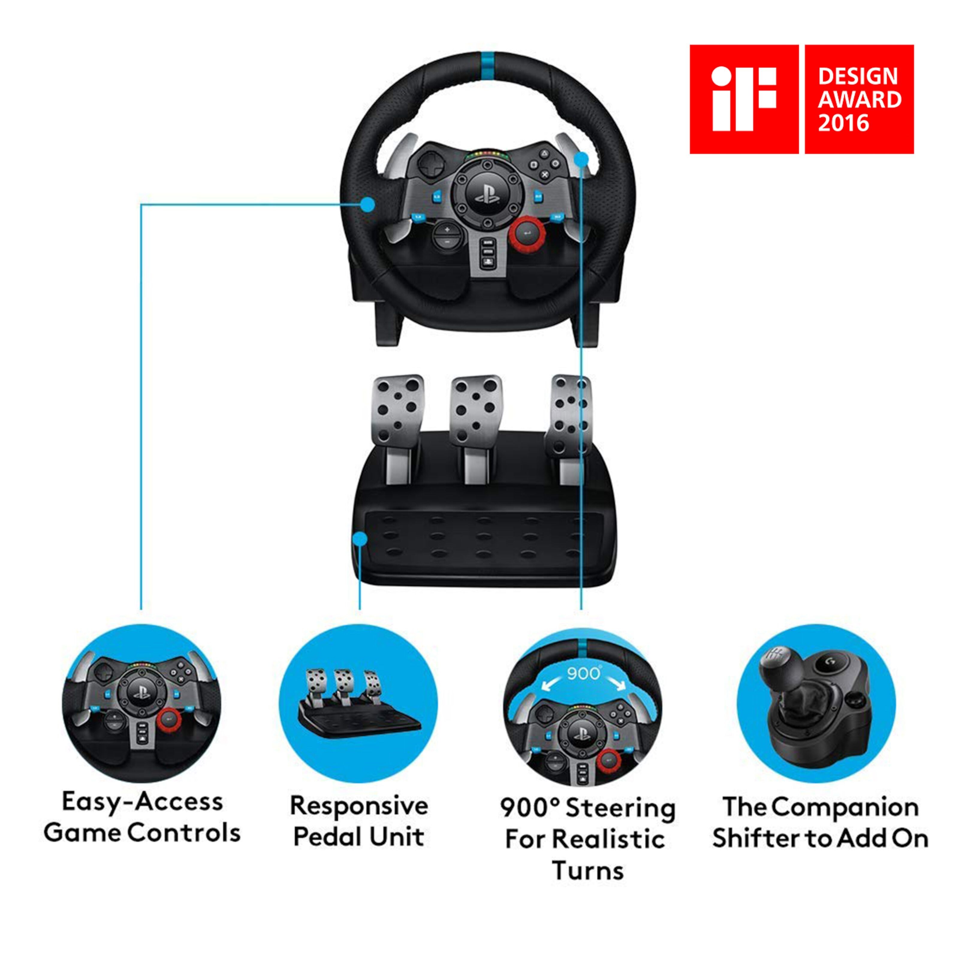 Logitech G 29 Driving Force Ratt til Playstation og PC