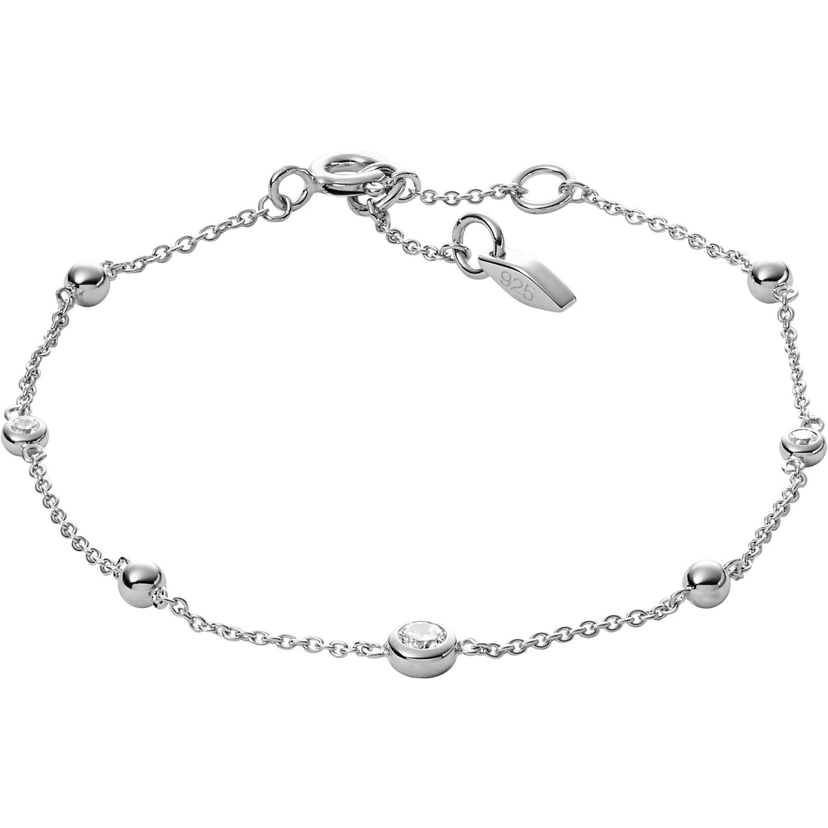 Bracelet FOSSIL argent 925 zirconias 19 cm