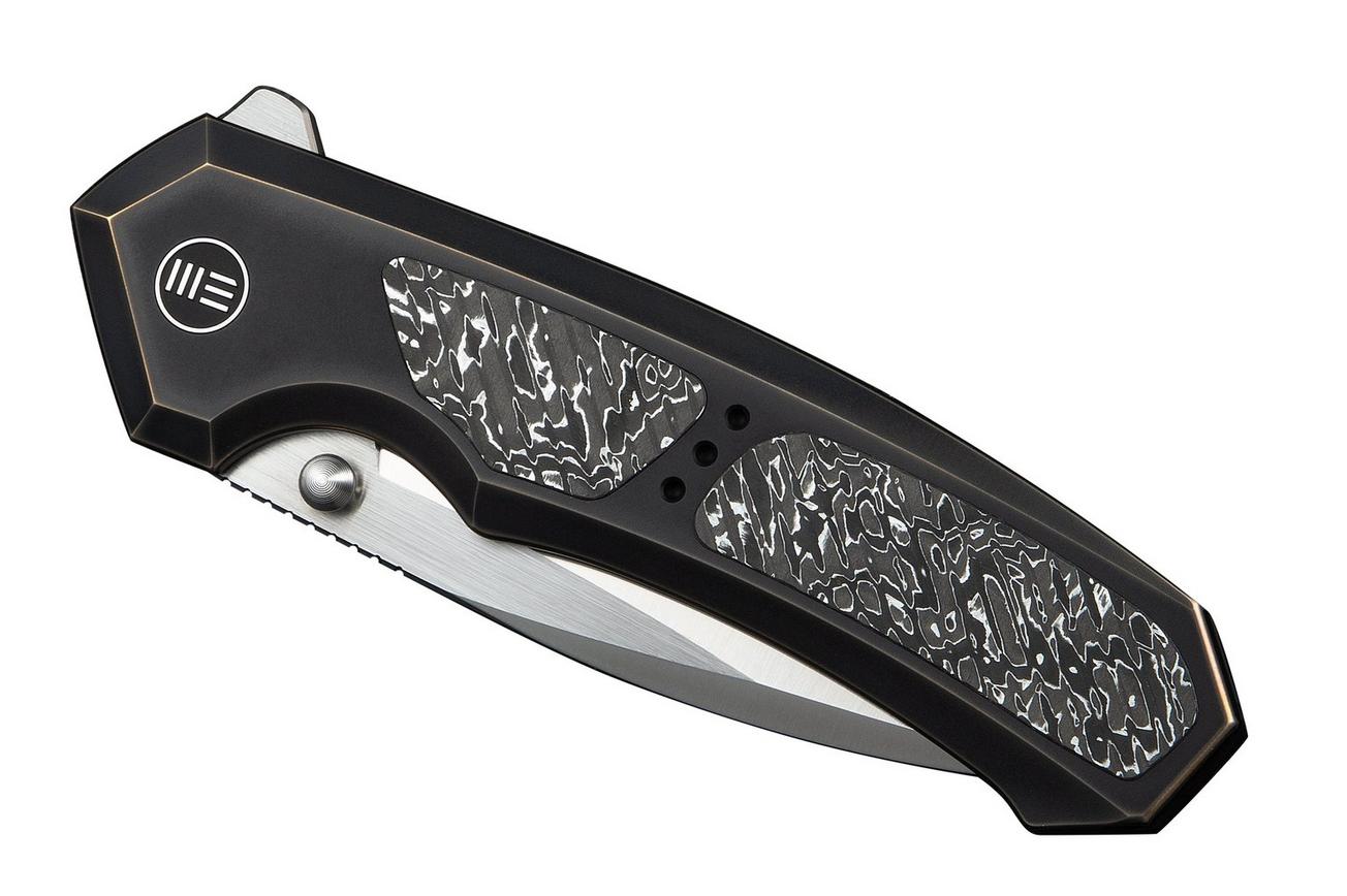 WE Knife Corwyn WE24088-3 Satin Böhler M390, Bronze Black Titanium Aluminium Foil Carbonfiber, zakmes