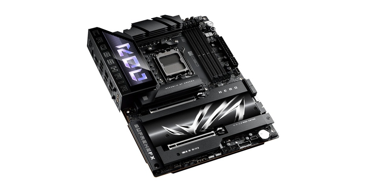 ASUSROG CROSSHAIR X870E HERO socket AM5 moederbord  (5Gb-LAN,  2,5Gb-LAN, Wi-Fi 7, BT, Sound, ATX)