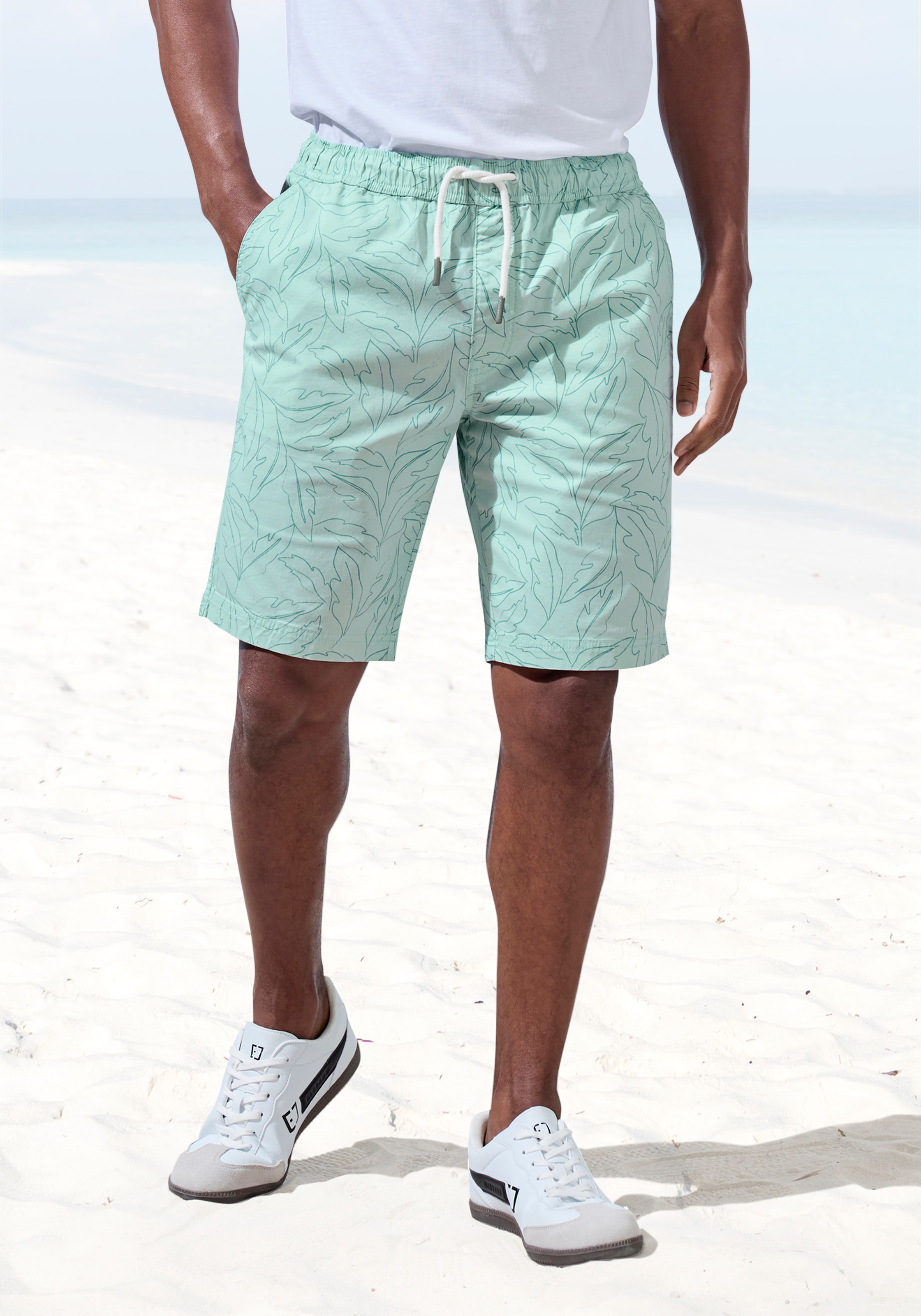 John Devin Shorts »Bermuda«  kurze Hose aus elastischer, gewebter Baumwollqualität