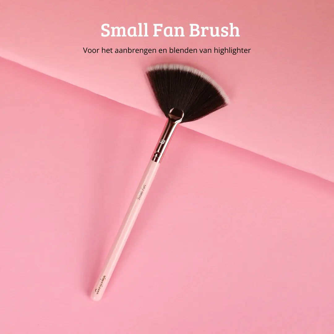 Pink & Rose Gold Small Fan Brush