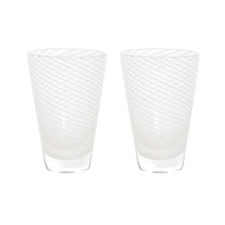 OYOY - Yuka Swirl Trinkglas, weiss (2er-Set)