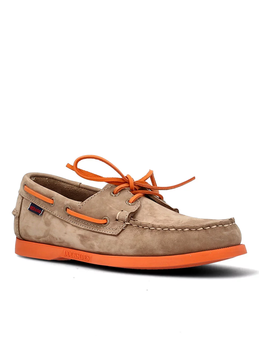 DOCKSIDE PORTLAND NUBUCK TAUPE ORANGE