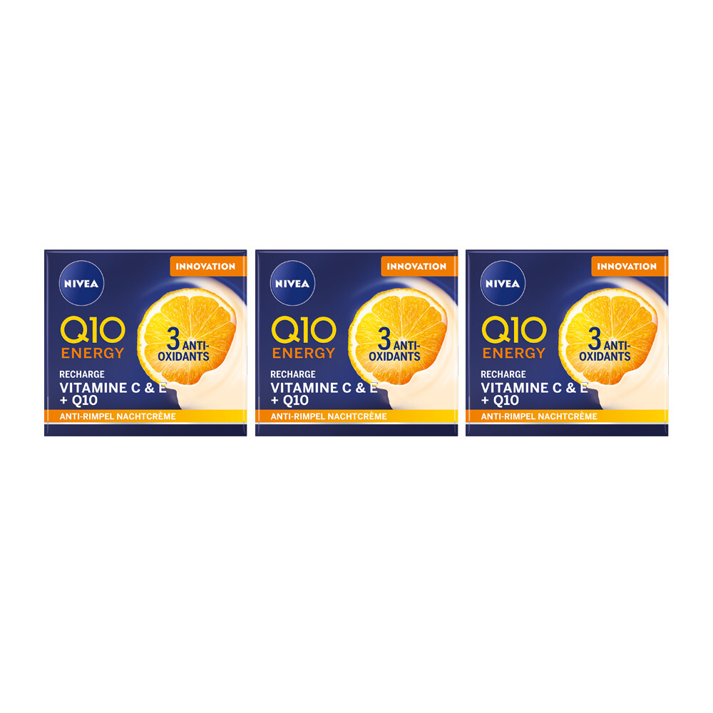3x Nivea Q10 NachtcrèmeAnti-Rimpel50 ml