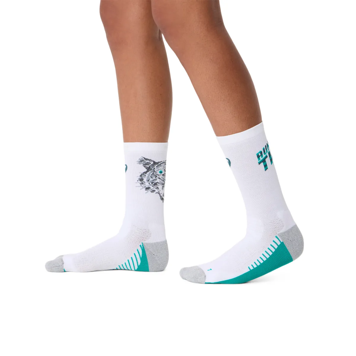 Asics Performance Run Sock Crew Brilliant White/wave Teal
