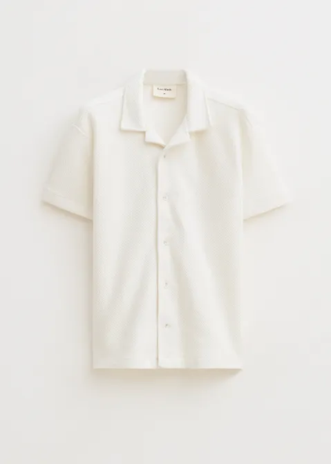Overhemd met structuur off-white (ECRU)
