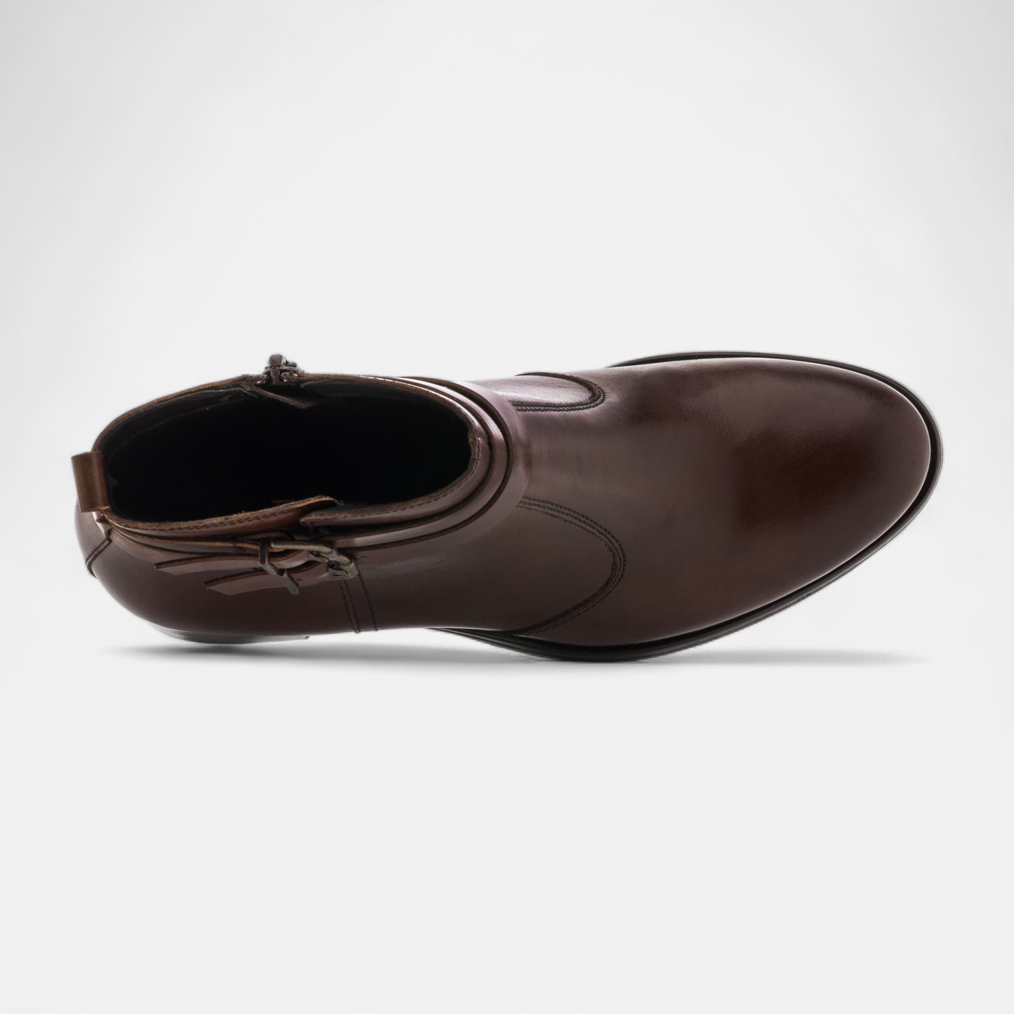 Bottines Femme en cuir cognac