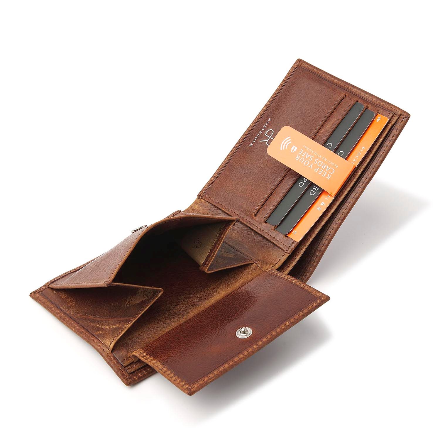 dR Amsterdam Milan Billfold cognac