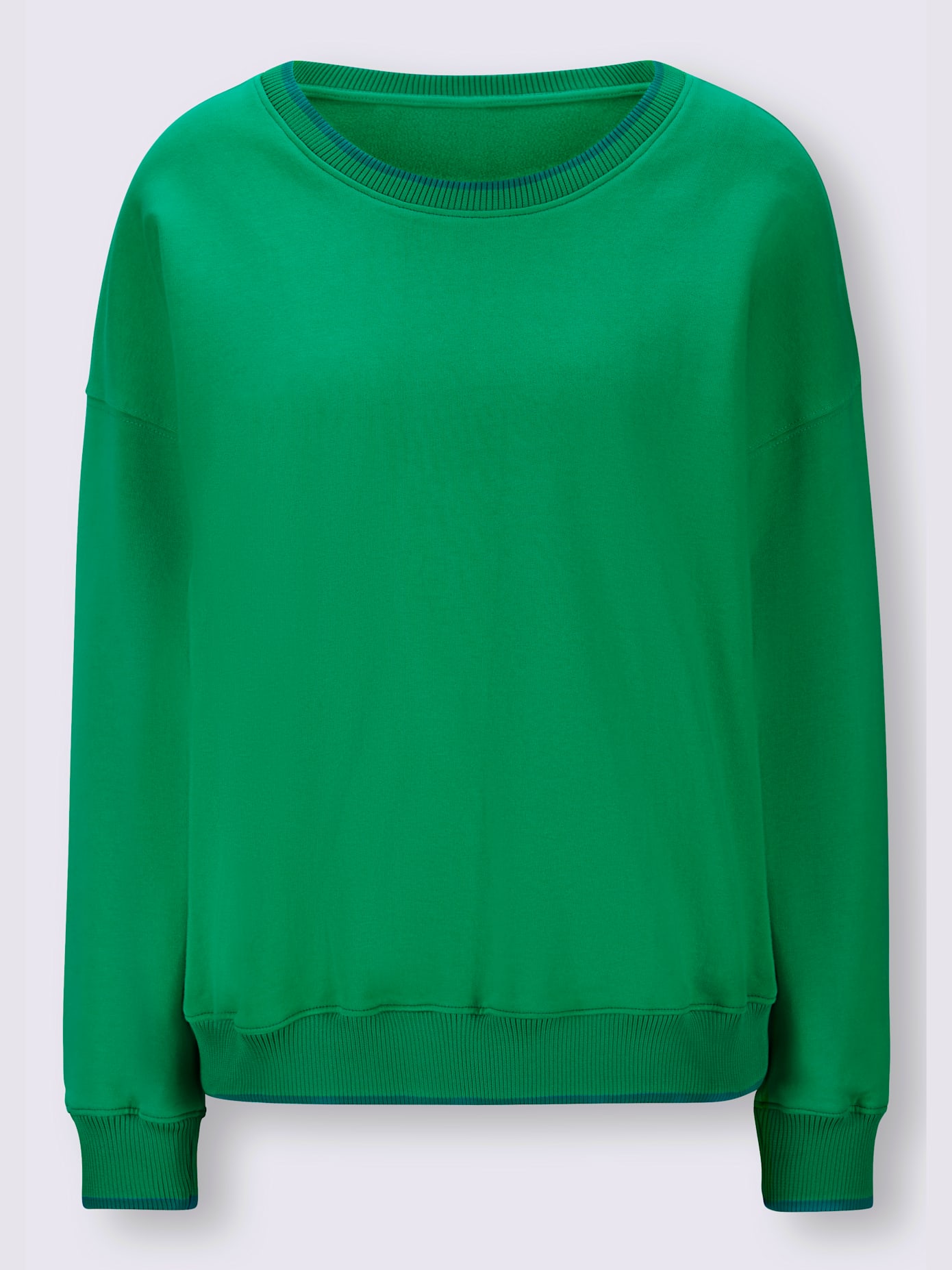 Sweat-shirt passepoils contrastés tendance