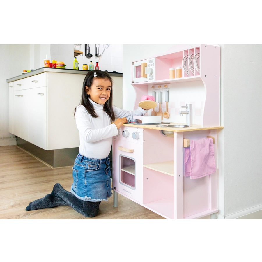 New Classic Toys Küchenzeile Modern mit Kochfeld, pink