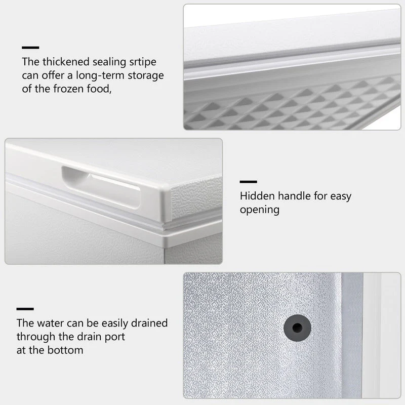 1.8 Cu.Ft Chest Freezer with Removable Basket, Bottom Drain, 7-Level Thermostat, Freestanding Design for Home and Apartment