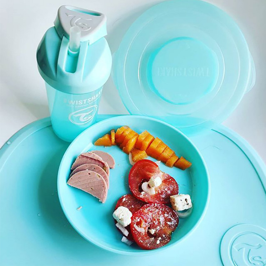 Set plateau Click Mat Mini + Assiette 6+ mois – Bleu Pastel