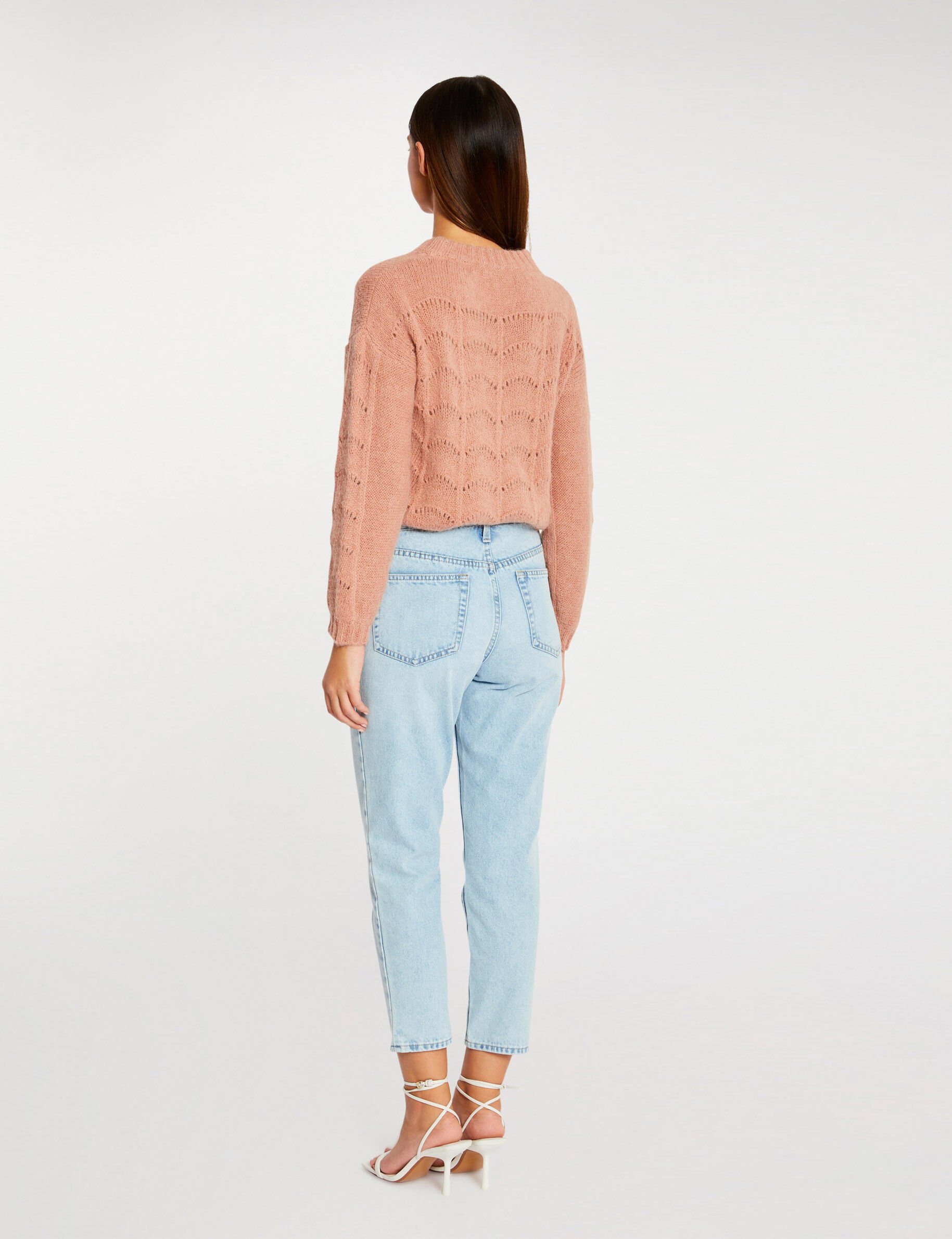 Pull à manches longues vieux rose femme - vieux_rose