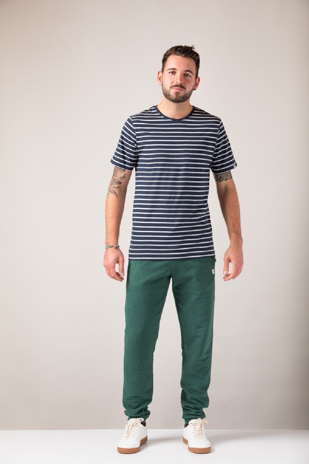 WE ARE ZRCL Herren-T-Shirt Ringel Blue/Silver
