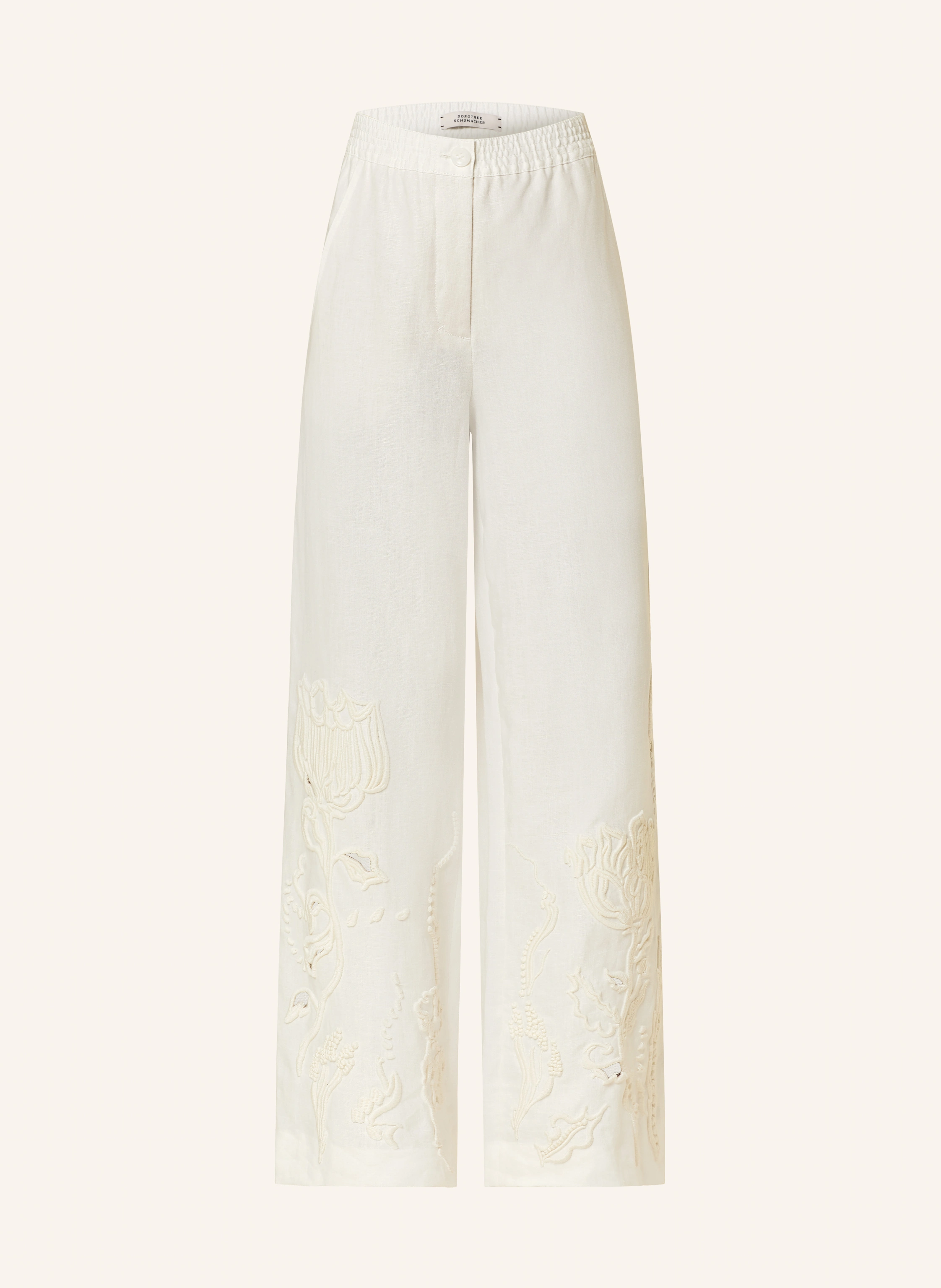 DOROTHEE SCHUMACHER Marlenehose EMBROIDERED BEAUTY aus Leinen