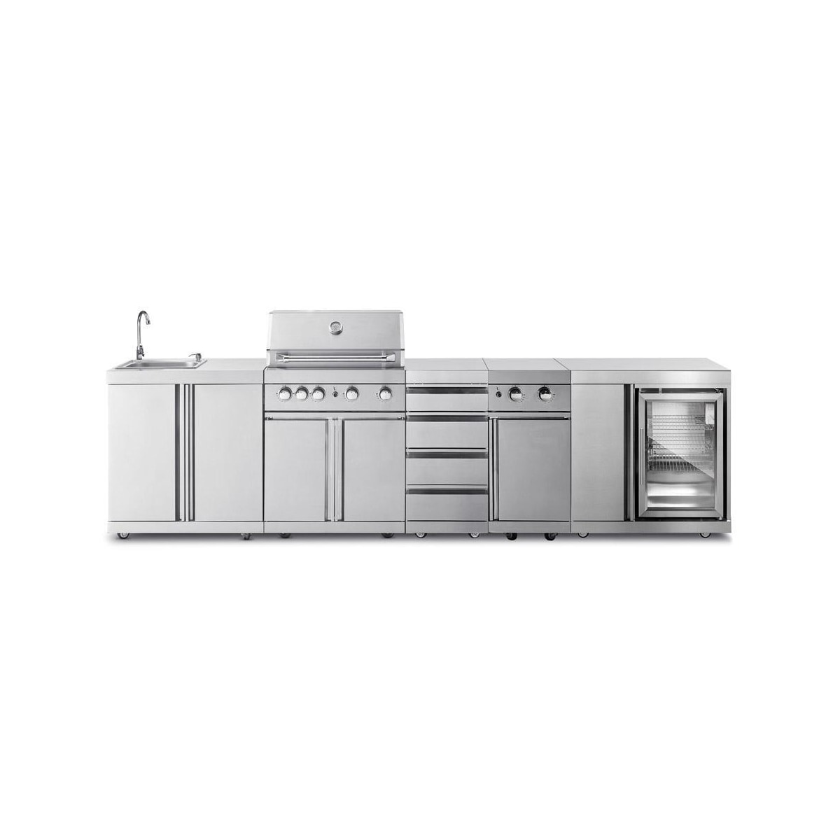 Myoutdoorkitchen - Frittstående gassgrill med 4 effektive brennere og infravarme