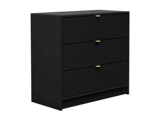 Commode Comfivo Larmire 102, Noir, Avec tiroirs, 75x80x40cm
