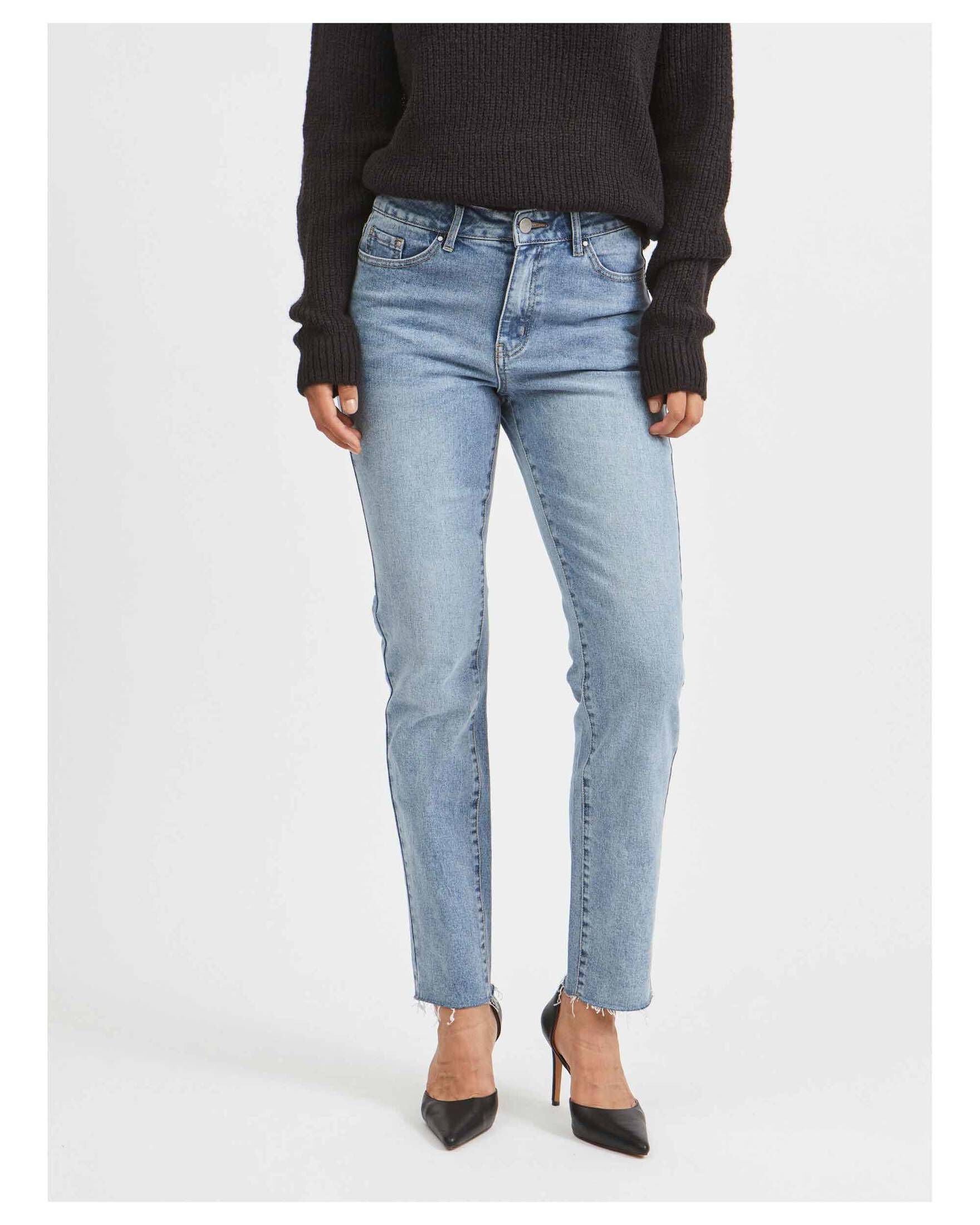 Vila| Damen Jeans VISTRAY DL RW Straight Fit verkürzt