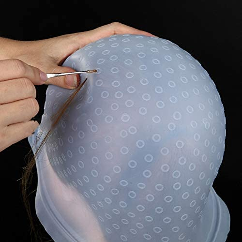 Wiederverwendbare Silikon Strähnenhaube inkl. Metall Haken - Transparent