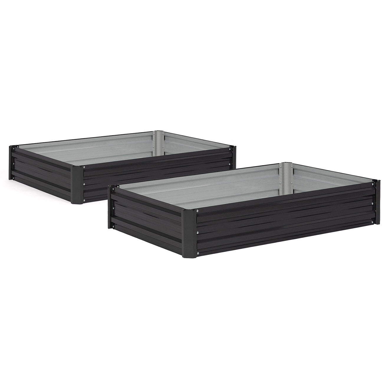 JARDIKT 2 Carrés de potager en métal  gris anthracite - 115x80x20 cm