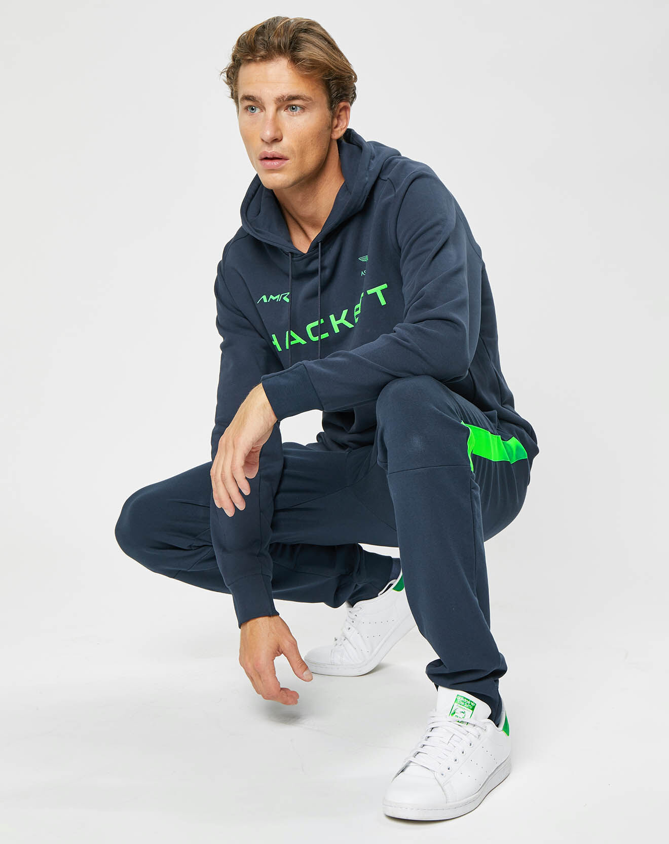 Hackett London Sweat à capuche Aston Martin Racing bleu marine/vert
