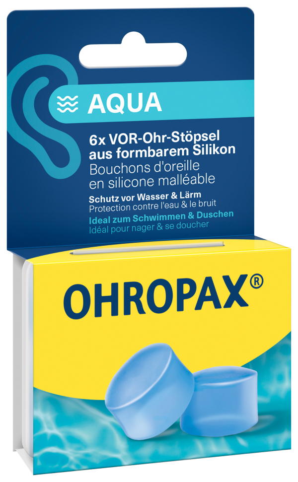 OHROPAX Ohrstöpsel<br>6 Stück, Box, Silicon Aqua