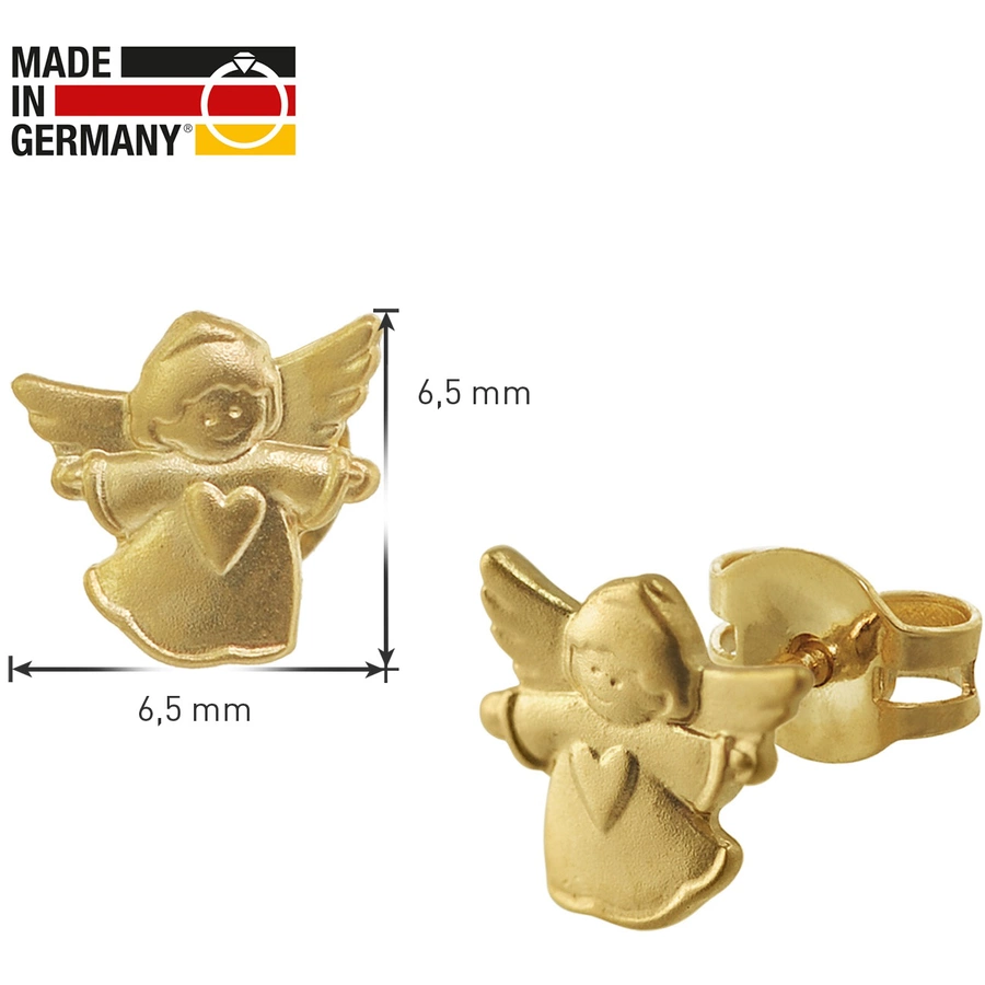 trendor Kinder-Ohrringe Engel Gold 585  14K gold
