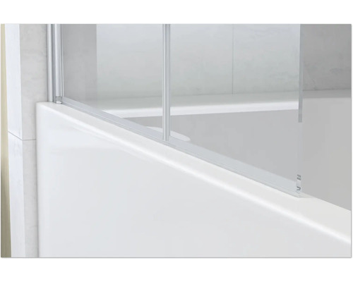 form&style 2-delige badwand DRENA 1120 x 1400 mm helder glasprofiel kleur chroom