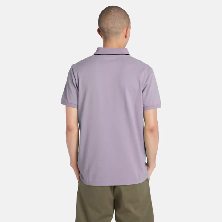 Polo à col imprimé Millers River pour homme en violet