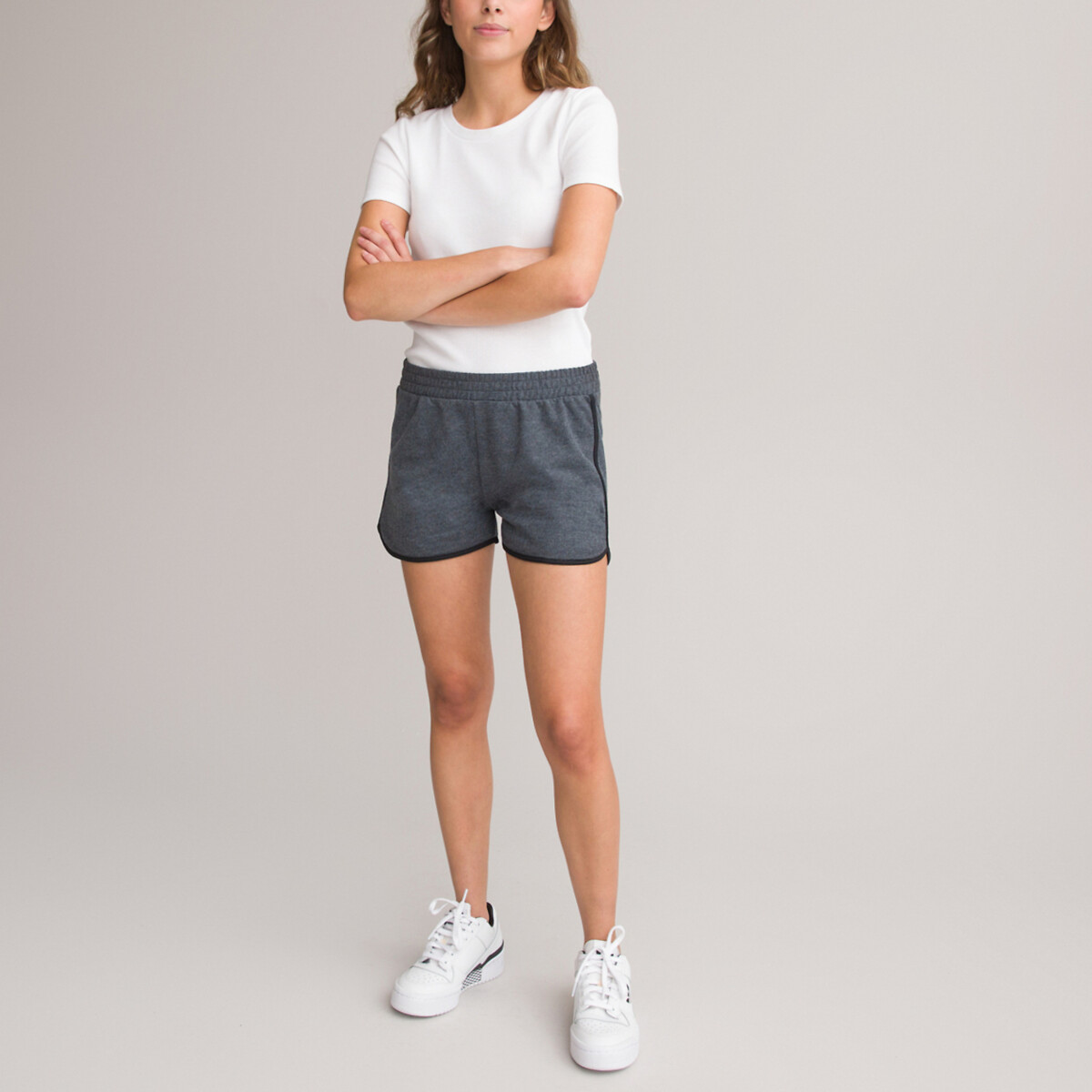 COLEÇÃO LA REDOUTE<br>Shorts de feltro com listras laterais