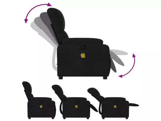Fauteuil inclinable de massage noir tissu microfibre
