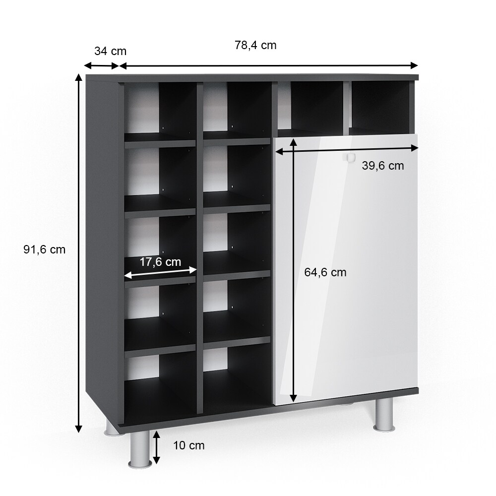 Vicco Wäscheschrank Fynn Badschrank mit Wäschekorb Badezimmerschrank Badmöbel