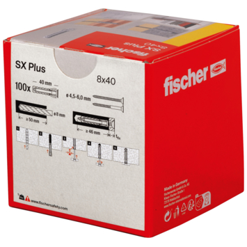 Fischer SX+-plug 8x40mm 100 stuks