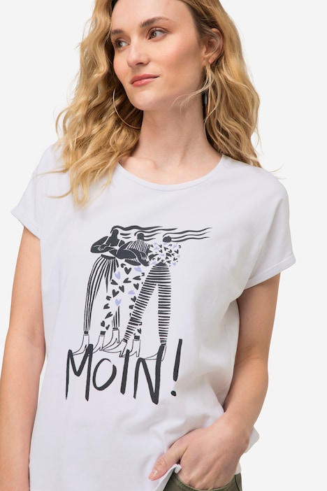 T-Shirt, oversized, Frauen Motiv, Rundhals