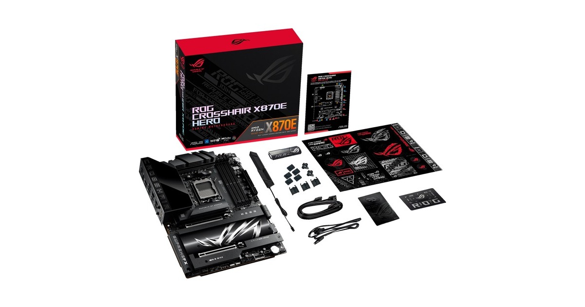 ASUSROG CROSSHAIR X870E HERO socket AM5 moederbord  (5Gb-LAN,  2,5Gb-LAN, Wi-Fi 7, BT, Sound, ATX)