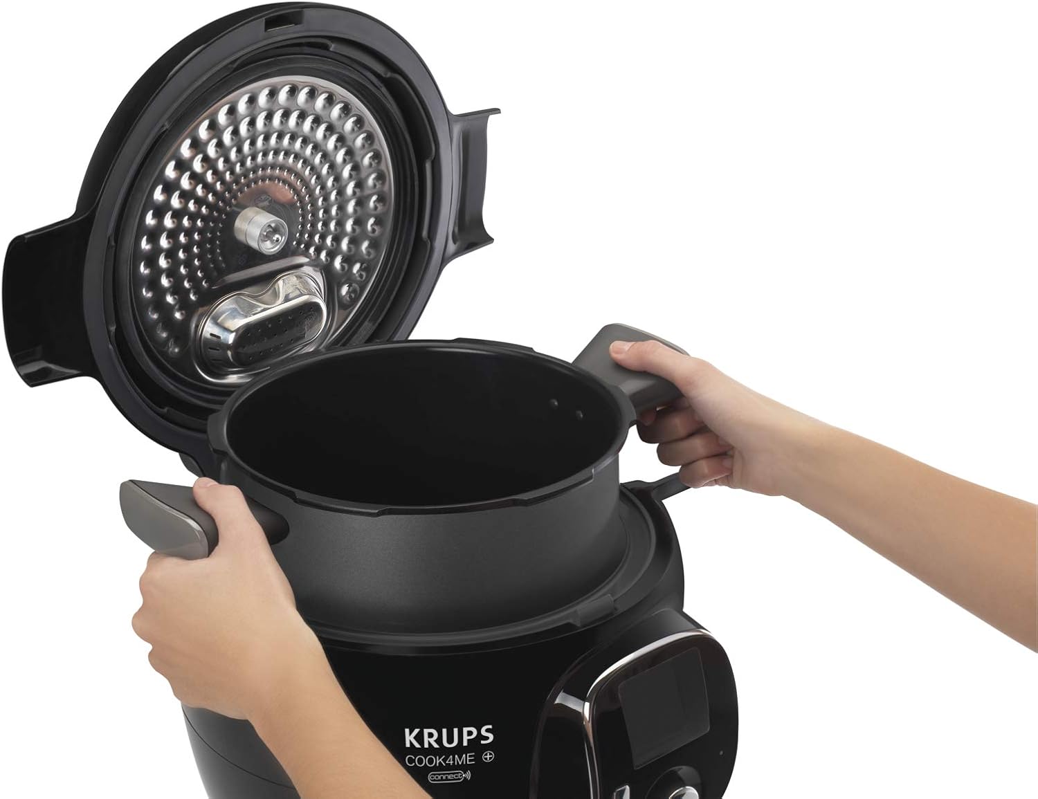 Krups CZ8568 Cook4Me + Grameez Multikocher inkl. vernetzte Küchenwaage | 1600 Watt | 6 Kochstufen | Fassungsvermögen: 6 Liter | kompatibel mit der Cook4Me App | schwarz/grau