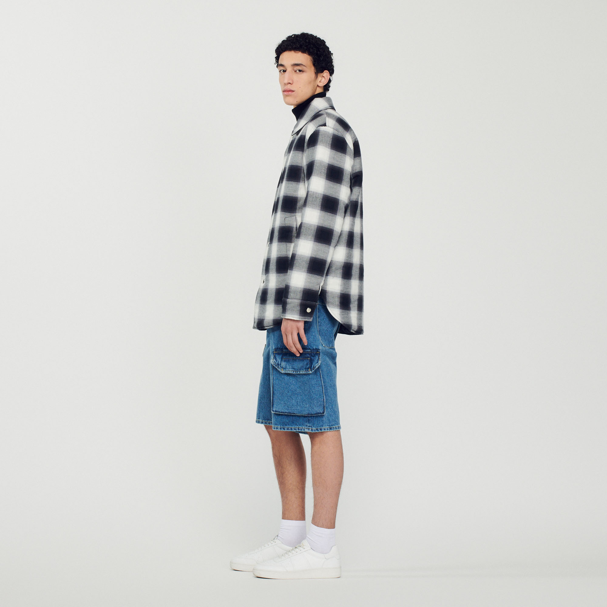 Blouson matelasse á carreaux