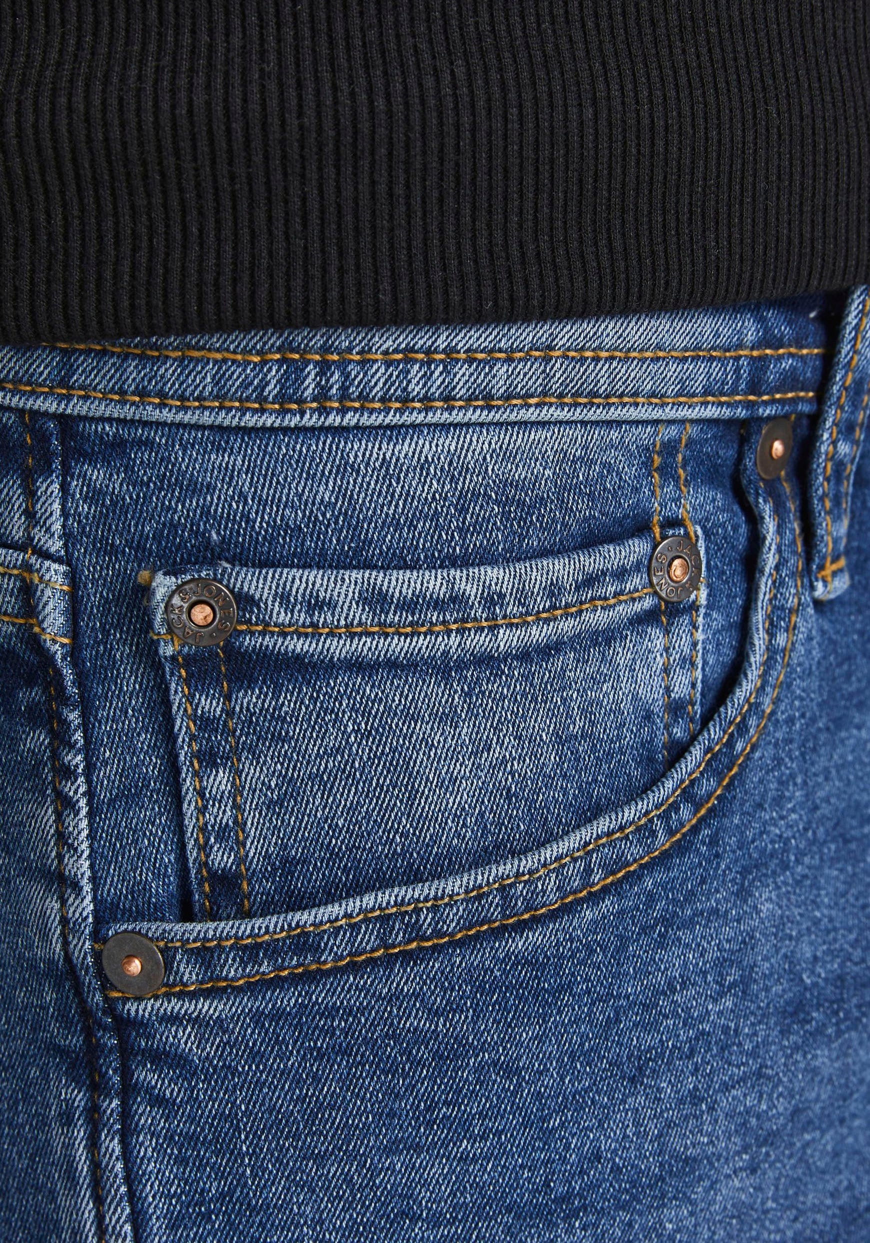 Jack & Jones Slim-fit-Jeans »JJIGLENN Jeans mit schmaler Beinform und Stretch für Komfort«, Denim/Jeans, modisch, slim fit, Baumwollmischung