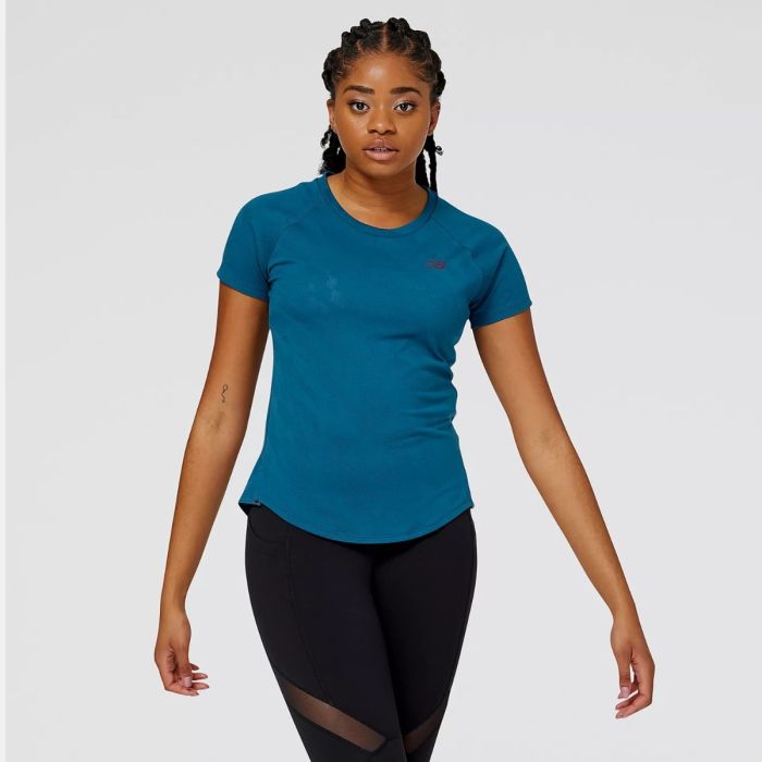 New Balance Dame T-shirts Q Speed Jacquard Short Sleeve Blå