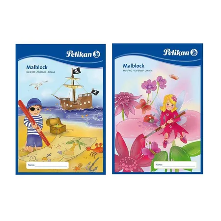 Pelikan Malblock 100 Blatt, DIN A4, 2 Stück verschiedene Motive