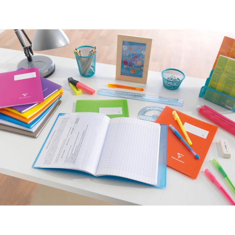 Cahier Koverbook Clairefontaine 24 x 32 cm grand carreaux 96 pages